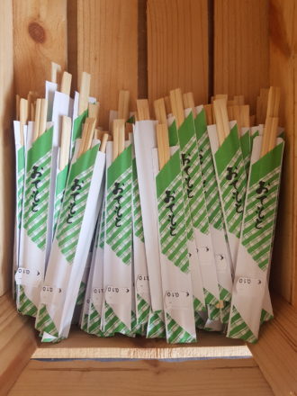 Eetstokjes hout, per 10 verpakt. - Afbeelding 3