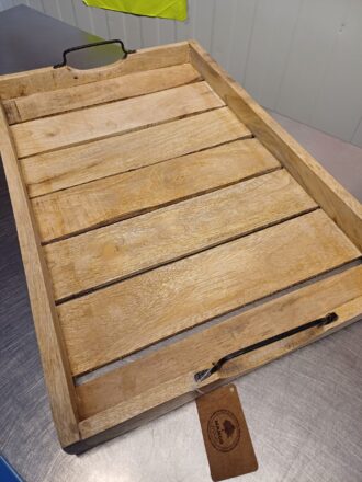 dienblad van mangohout met handvaten
